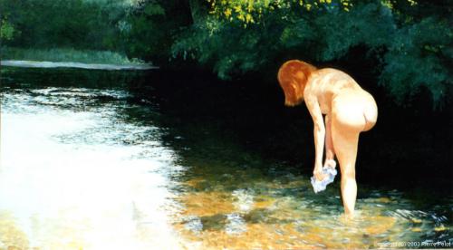 Baigneuse dans la rivière